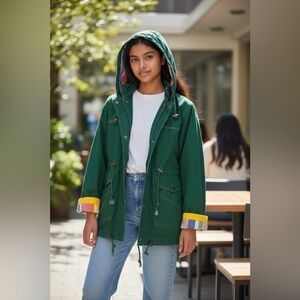 Vintage CDNY Kids Light Chore Coat Jacket Medium 10/12 Cotton Removable Hood